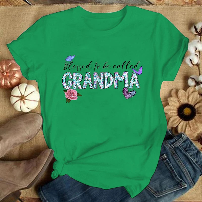 Short Sleeve Tee Shirt Blessed To Be Called Grandma