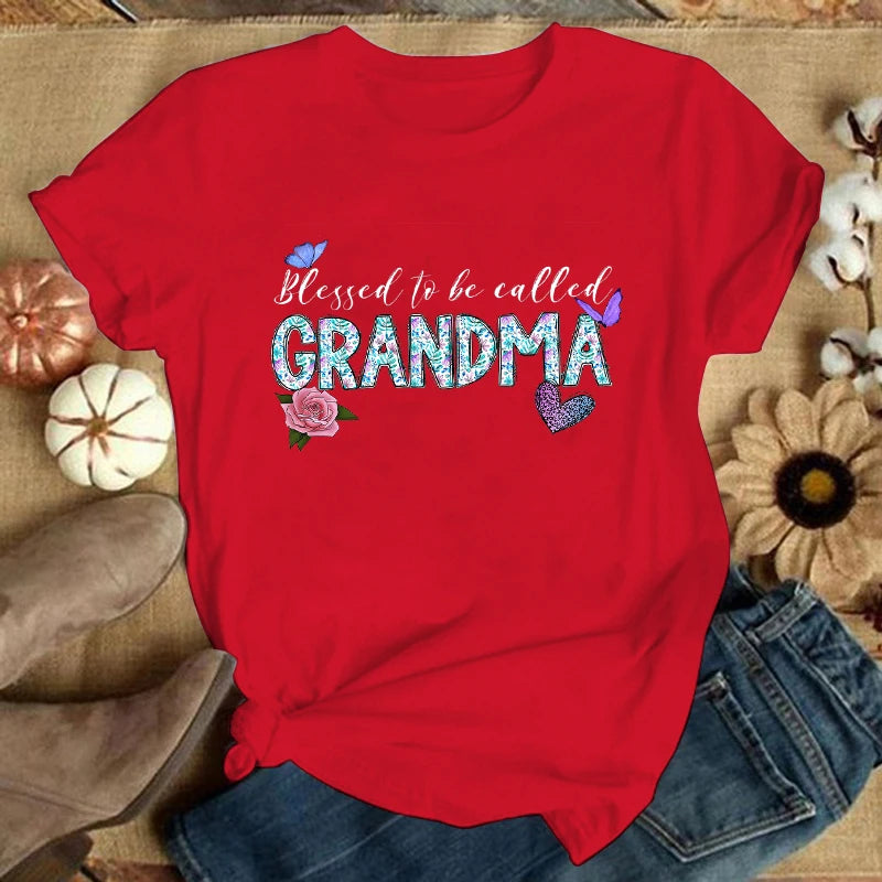 Short Sleeve Tee Shirt Blessed To Be Called Grandma