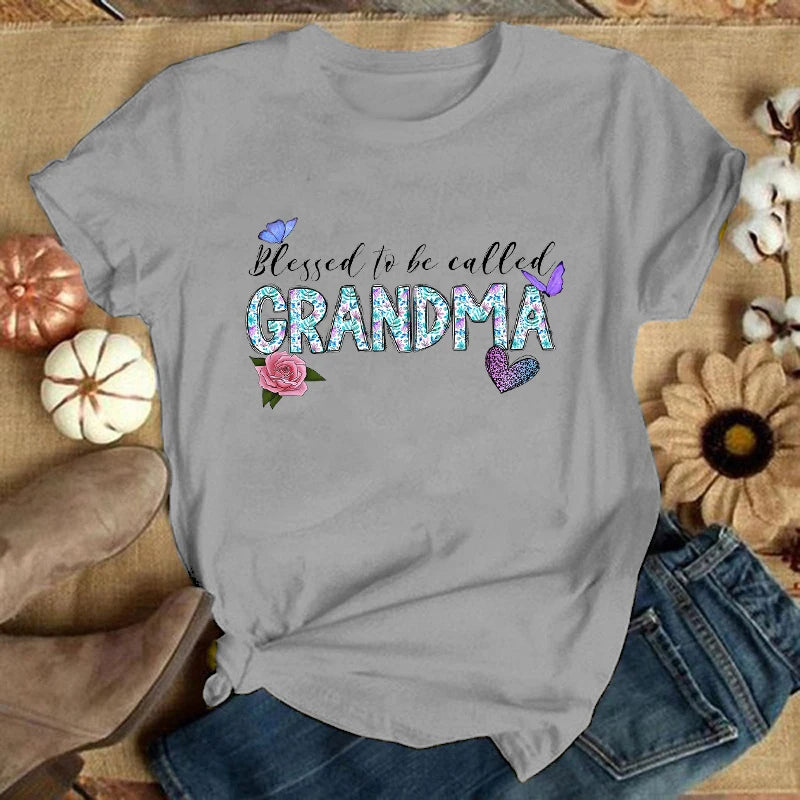 Short Sleeve Tee Shirt Blessed To Be Called Grandma