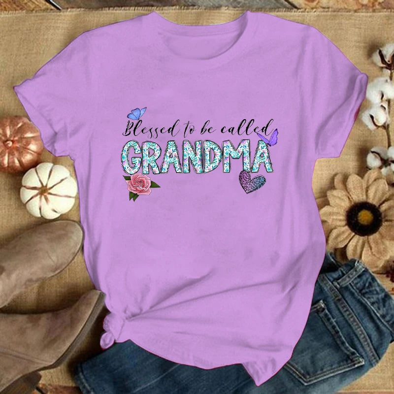 Short Sleeve Tee Shirt Blessed To Be Called Grandma