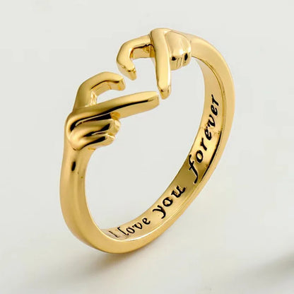 Promise Two Hands Love Heart Couple Ring