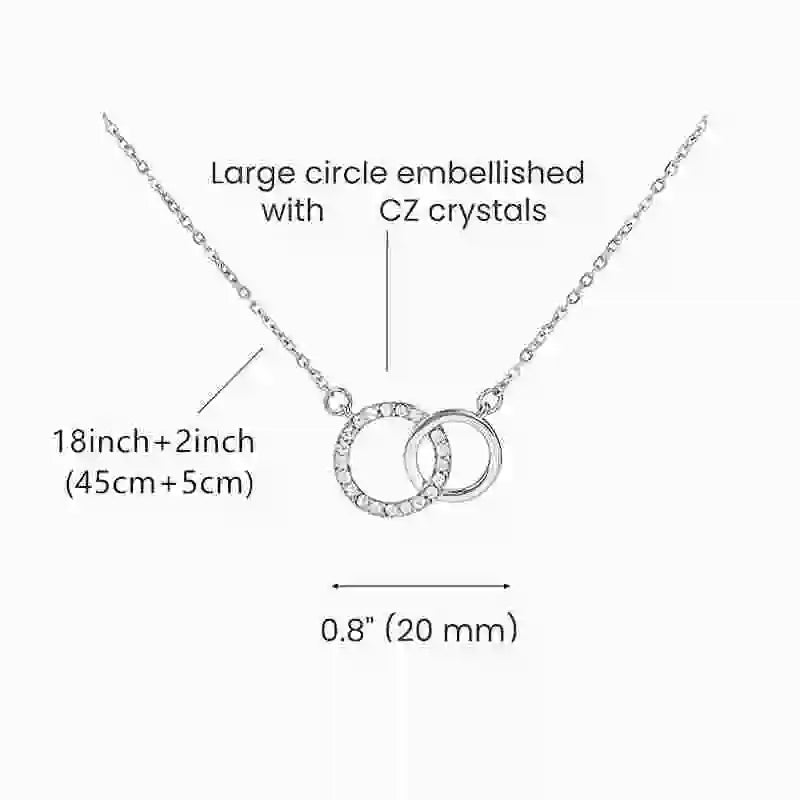 Girls Double Circle Pendant Necklace