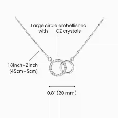 Girls Double Circle Pendant Necklace