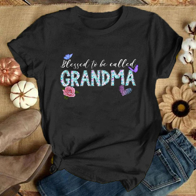 Short Sleeve Tee Shirt Blessed To Be Called Grandma