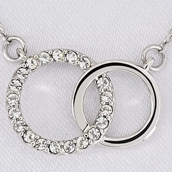 Girls Double Circle Pendant Necklace