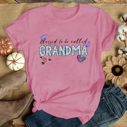 Short Sleeve Tee Shirt Blessed To Be Called Grandma